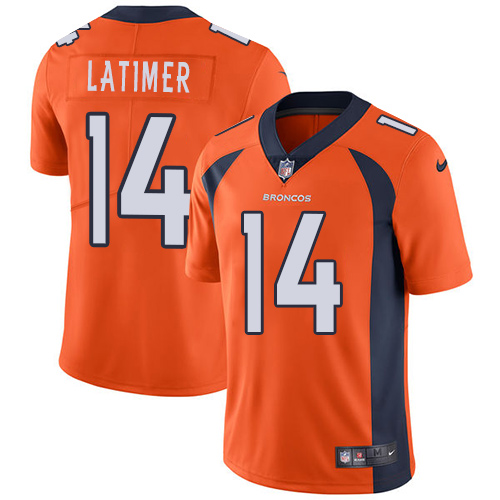 Nike Broncos #14 Cody Latimer Orange Team Color Men's Stitched NFL Vapor Untouchable Limited Jersey - Click Image to Close